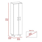 Meuble de rangement à deux portes, 4 pieds, 5 étagères, Multicolore / Blanc