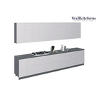 Ensemble de meubles bas de cuisine blanc laqué brillant, 396 cm de large (390 cm x 60 cm)