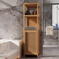 Tour de rangement en bambou bois de cerisier, sur pied, simple