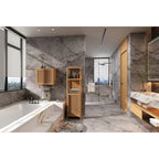 Tour de rangement en bambou bois de cerisier, sur pied, simple