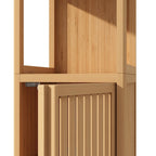 Tour de rangement en bambou bois de cerisier, sur pied, simple