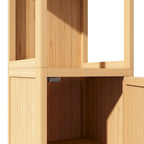 Tour de rangement en bambou bois de cerisier, sur pied, simple