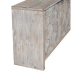 Buffet en bois cannelé à 4 portes, noyer/noir, pour 1