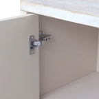 Buffet en bois cannelé à 4 portes, noyer/noir, pour 1