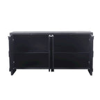 Buffet en bois cannelé à 4 portes, noyer/noir, pour 1