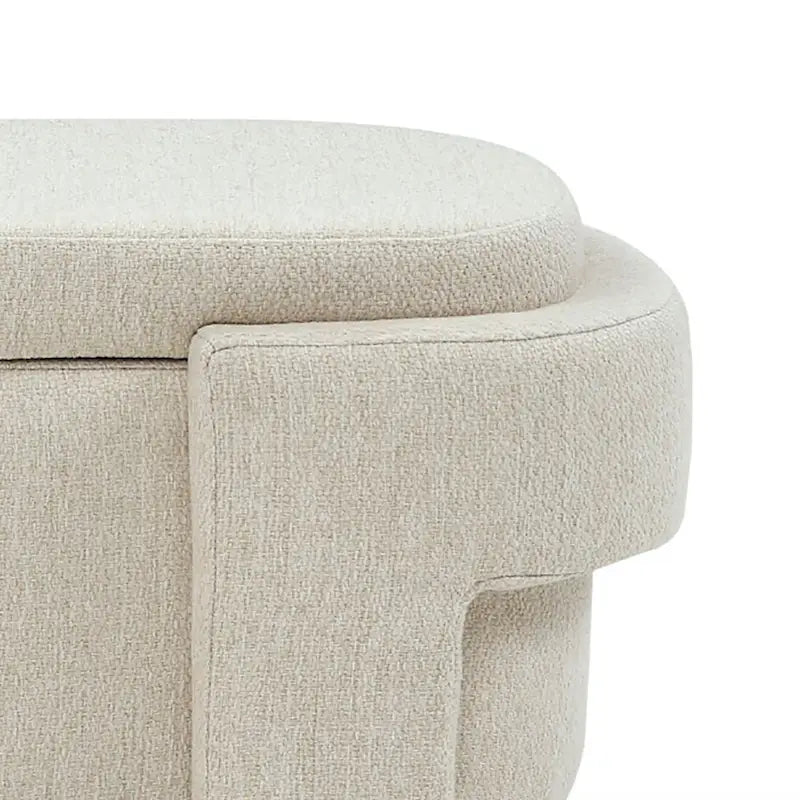 Banc de rangement capitonné blanc / gris / beige, plateau relevable, 1 place