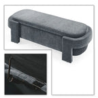 Banc de rangement capitonné blanc / gris / beige, plateau relevable, 1 place