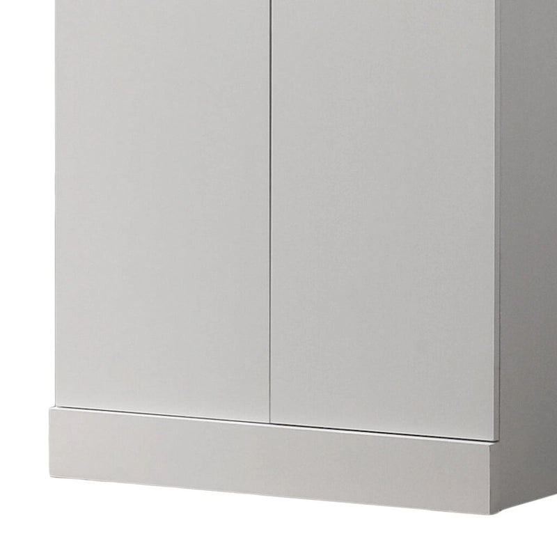 Meuble de rangement autoportant blanc à deux portes et 3 étagères