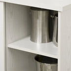 HOMCOM Buffet moderne, buffet de cuisine avec casiers à vin, porte coulissante en verre, étagères de rangement pour salon