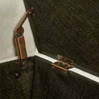 Banc de rangement capitonné en velours noir/gris/beige/marine avec bordure cloutée, 1 à 2 places