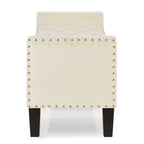 Banc de rangement capitonné en velours noir/gris/beige/marine avec bordure cloutée, 1 à 2 places