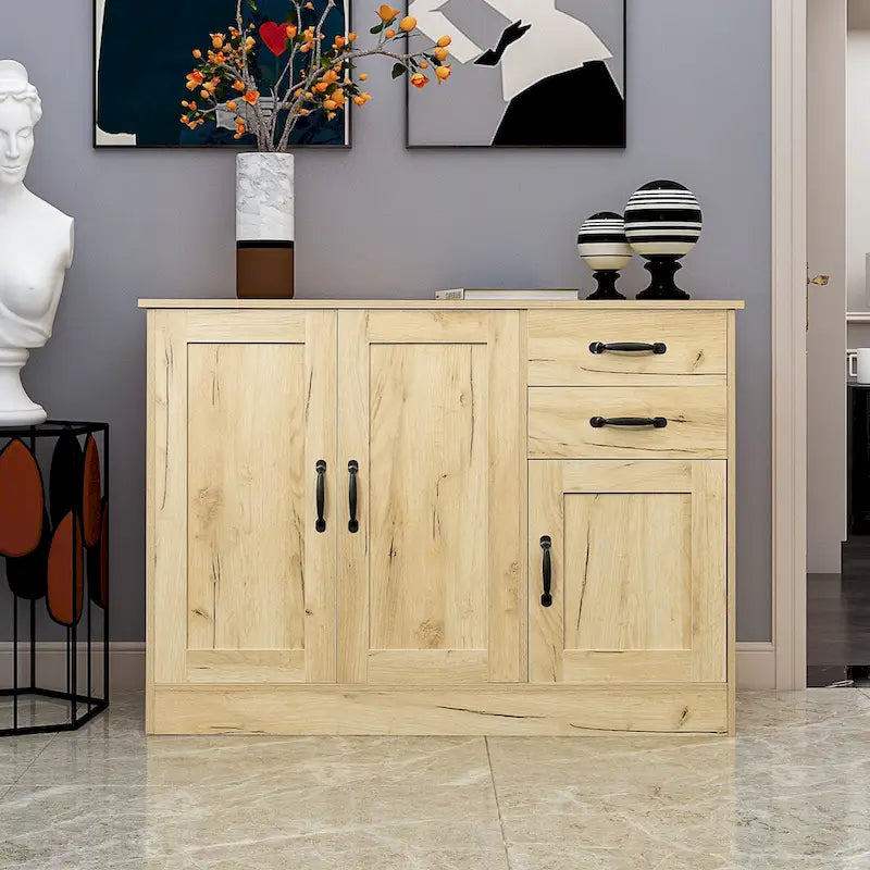 Buffet de rangement 2 portes, blanc/chêne/marron/espresso, MDF E1