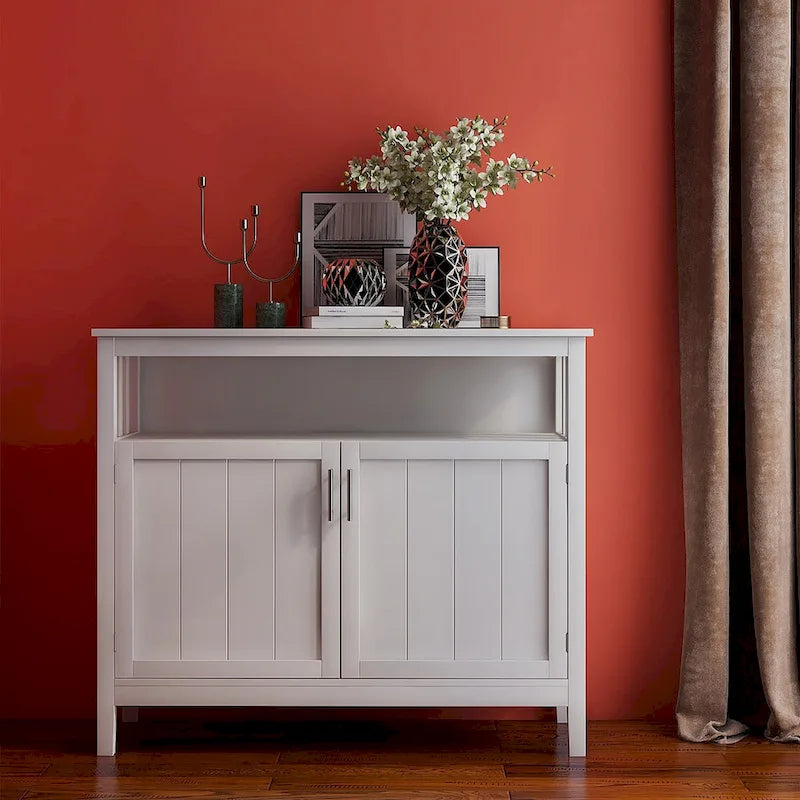 Buffet de rangement 2 portes, blanc/chêne/marron/espresso, MDF E1