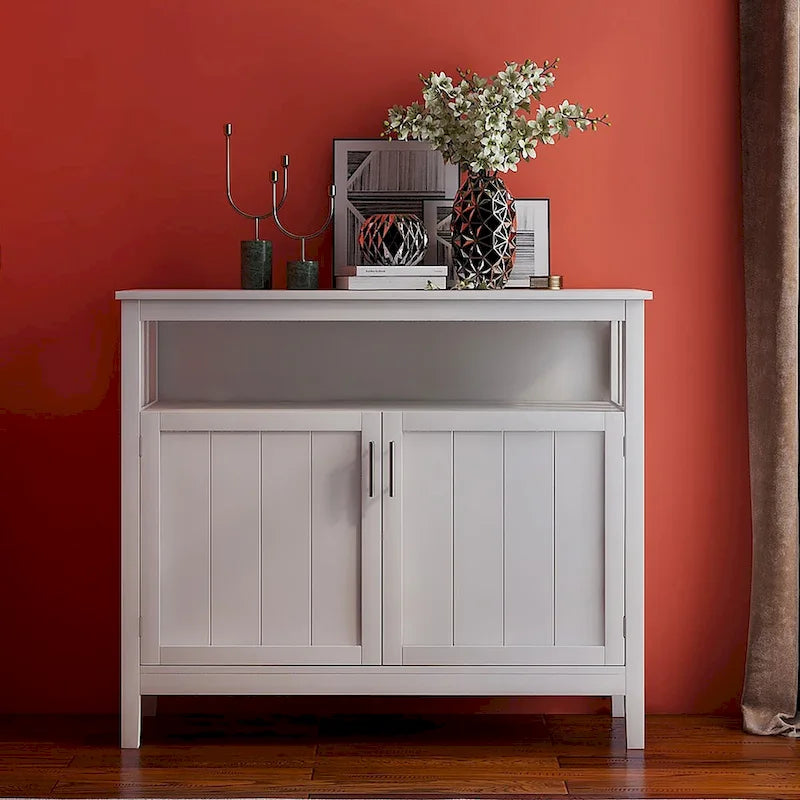 Buffet de rangement 2 portes, blanc/chêne/marron/espresso, MDF E1