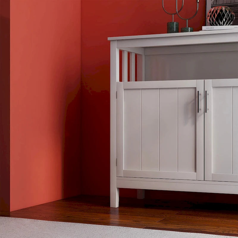 Buffet de rangement 2 portes, blanc/chêne/marron/espresso, MDF E1