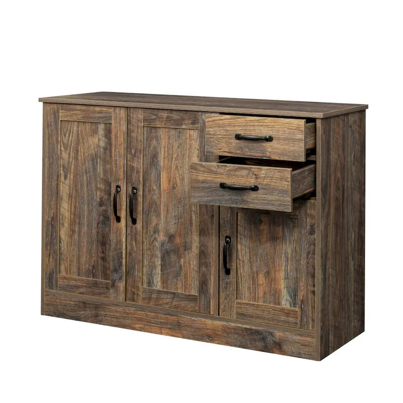 Buffet de rangement 2 portes, blanc/chêne/marron/espresso, MDF E1