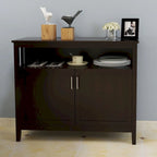 Buffet de rangement 2 portes, blanc/chêne/marron/espresso, MDF E1