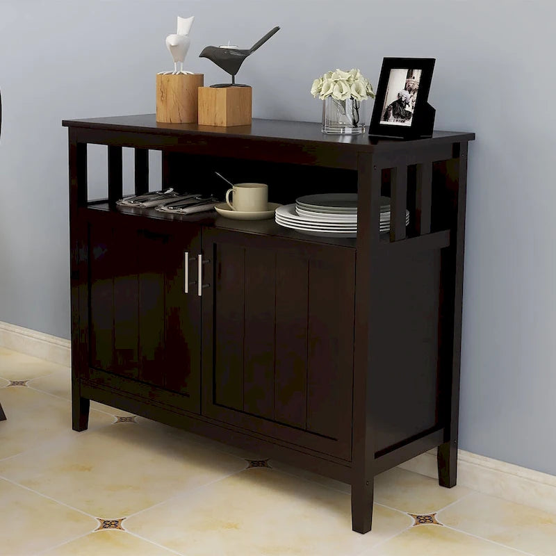 Buffet de rangement 2 portes, blanc/chêne/marron/espresso, MDF E1