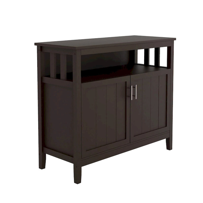 Buffet de rangement 2 portes, blanc/chêne/marron/espresso, MDF E1