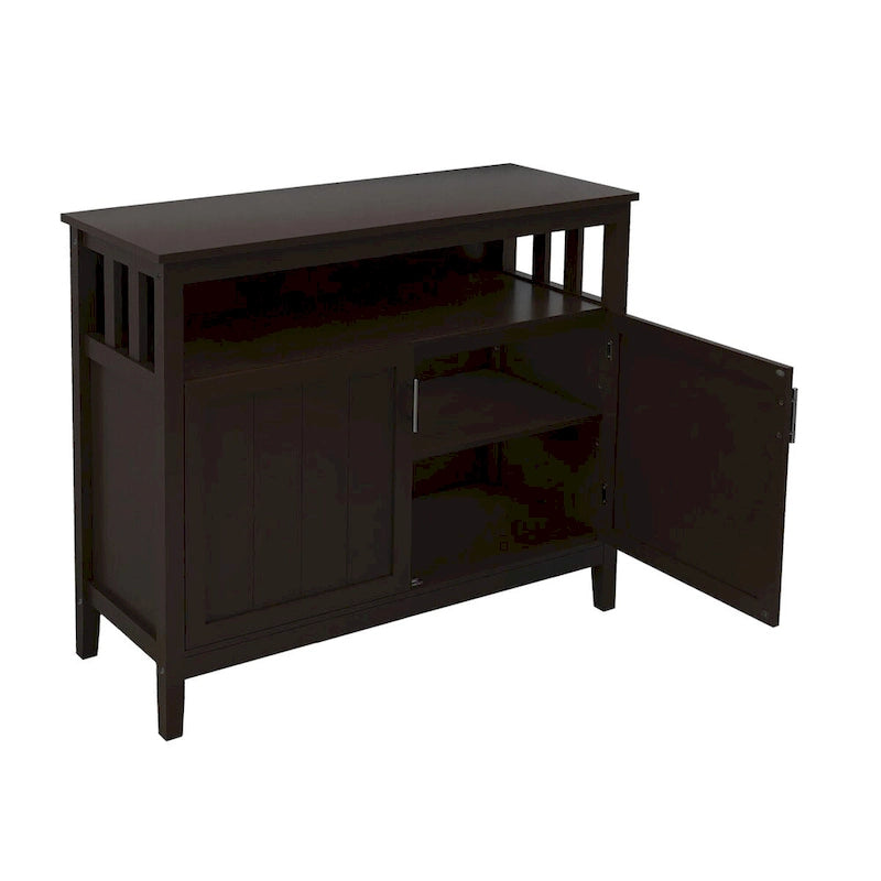 Buffet de rangement 2 portes, blanc/chêne/marron/espresso, MDF E1