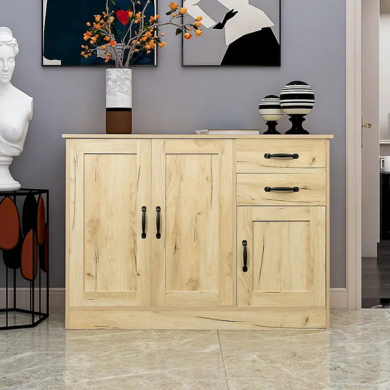 Buffet de rangement 2 portes, blanc/chêne/marron/espresso, MDF E1