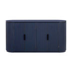 Armoire de rangement verticale à rayures bleu marine/noir/marron avec étagères réglables, 160 cm