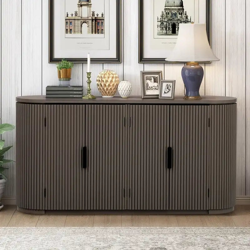 Armoire de rangement verticale à rayures bleu marine/noir/marron avec étagères réglables, 160 cm