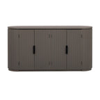 Armoire de rangement verticale à rayures bleu marine/noir/marron avec étagères réglables, 160 cm