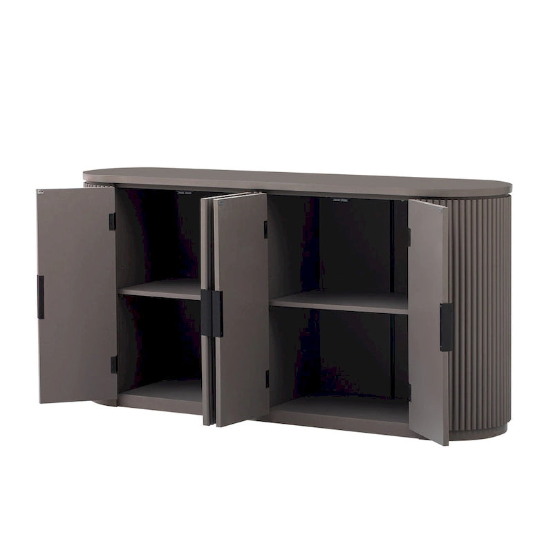 Armoire de rangement verticale à rayures bleu marine/noir/marron avec étagères réglables, 160 cm