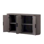 Armoire de rangement verticale à rayures bleu marine/noir/marron avec étagères réglables, 160 cm