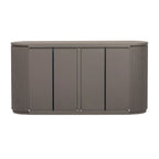 Armoire de rangement verticale à rayures bleu marine/noir/marron avec étagères réglables, 160 cm