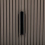 Armoire de rangement verticale à rayures bleu marine/noir/marron avec étagères réglables, 160 cm