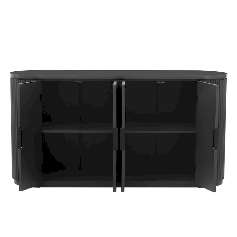 Armoire de rangement verticale à rayures bleu marine/noir/marron avec étagères réglables, 160 cm