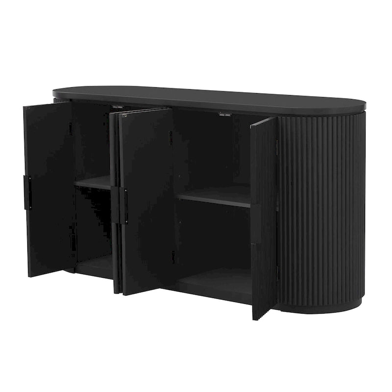 Armoire de rangement verticale à rayures bleu marine/noir/marron avec étagères réglables, 160 cm