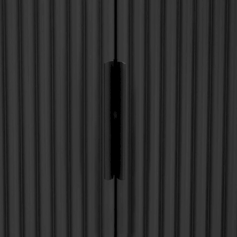 Armoire de rangement verticale à rayures bleu marine/noir/marron avec étagères réglables, 160 cm
