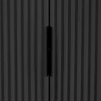 Armoire de rangement verticale à rayures bleu marine/noir/marron avec étagères réglables, 160 cm