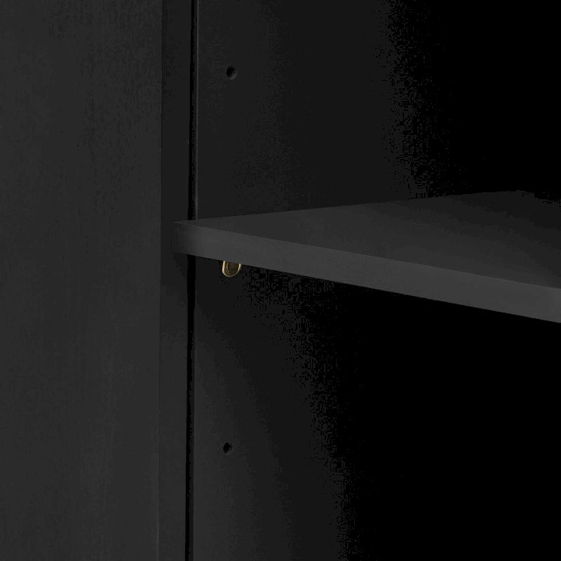 Armoire de rangement verticale à rayures bleu marine/noir/marron avec étagères réglables, 160 cm
