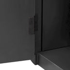Armoire de rangement verticale à rayures bleu marine/noir/marron avec étagères réglables, 160 cm