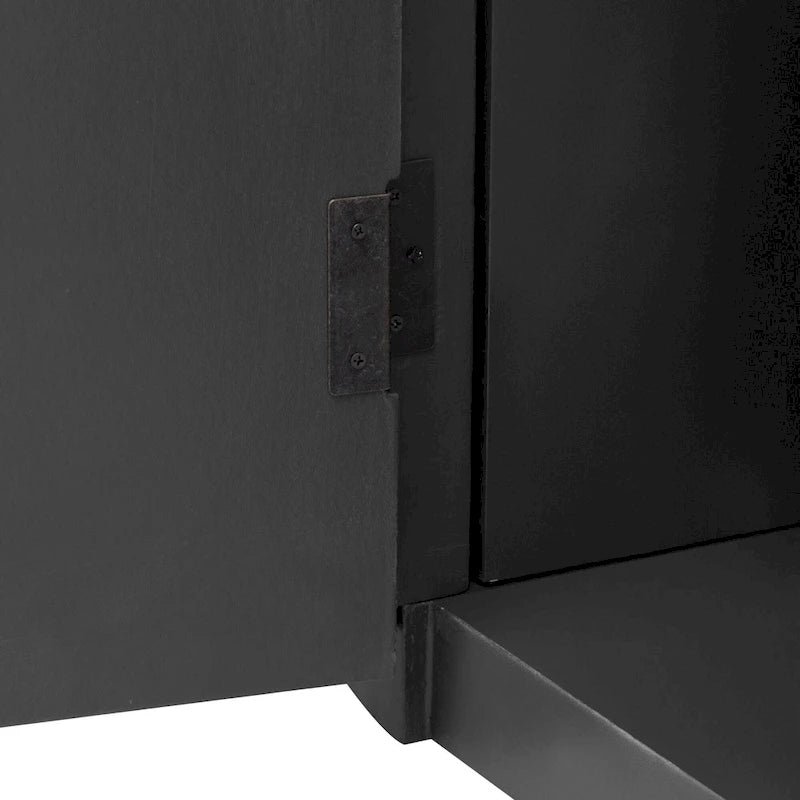 Armoire de rangement verticale à rayures bleu marine/noir/marron avec étagères réglables, 160 cm