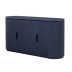 Armoire de rangement verticale à rayures bleu marine/noir/marron avec étagères réglables, 160 cm