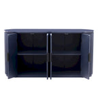 Armoire de rangement verticale à rayures bleu marine/noir/marron avec étagères réglables, 160 cm