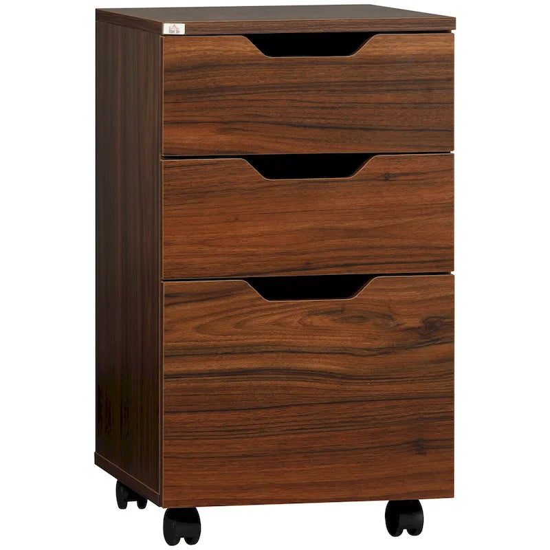 Meuble de classement roulant à 3 tiroirs, noir, rangement sous le bureau avec roulettes, 1 personne