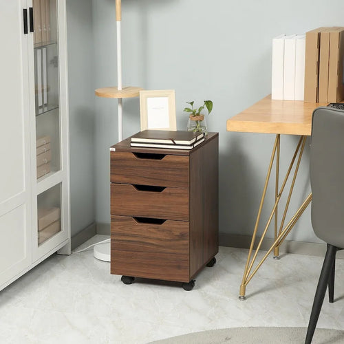 Meuble de classement roulant à 3 tiroirs, noir, rangement sous le bureau avec roulettes, 1 personne