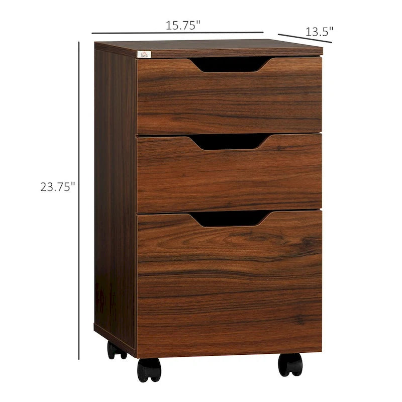 Meuble de classement roulant à 3 tiroirs, noir, rangement sous le bureau avec roulettes, 1 personne