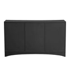 Meuble de rangement incurvé à 3 portes Beige/Noir avec étagères réglables