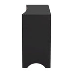 Meuble de rangement incurvé à 3 portes Beige/Noir avec étagères réglables