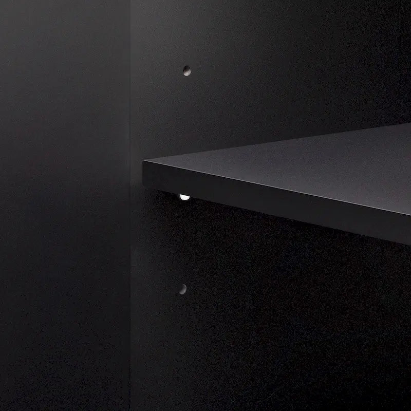 Meuble de rangement incurvé à 3 portes Beige/Noir avec étagères réglables