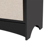 Meuble de rangement incurvé à 3 portes Beige/Noir avec étagères réglables