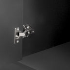 Meuble de rangement incurvé à 3 portes Beige/Noir avec étagères réglables
