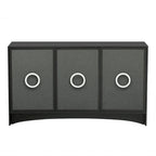 Meuble de rangement incurvé à 3 portes Beige/Noir avec étagères réglables